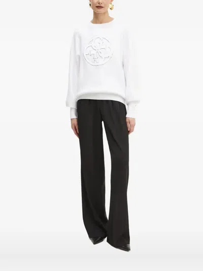 Guess Usa Sequin-embellished Sweatshirt In White