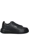 Guess Usa Sequinned-heel Low-top Sneakers In Black