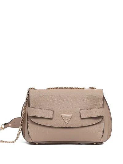 Guess Usa Serenova Chain Strap Satchel In Neutral