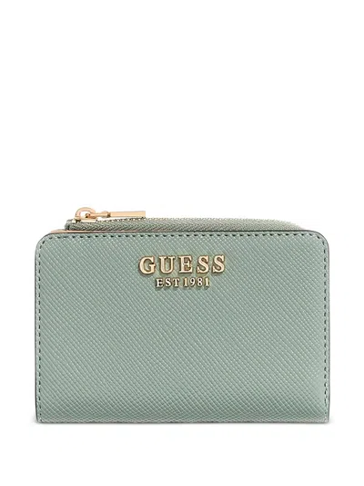 Guess Usa Serenova Logo-plaque Card Case In Blue