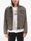 Guess Usa Sherpa-collar Denim Jacket In Multi