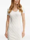 Guess Usa Short-sleeve Monogram-pattern Mini Dress In White