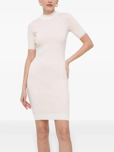 Guess Usa Short-sleeve Patterned Dress In White