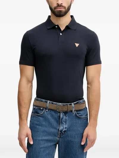 Guess Usa Short Sleeve Polo Shirt In Blue