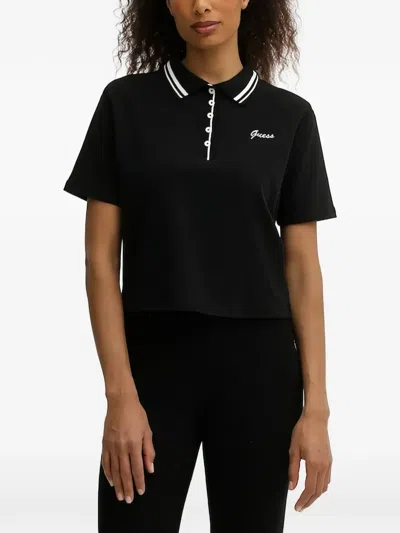 Guess Usa Short-sleeve Polo Shirt In Black