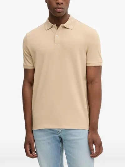 Guess Usa Short-sleeve Polo Shirt In Neutral