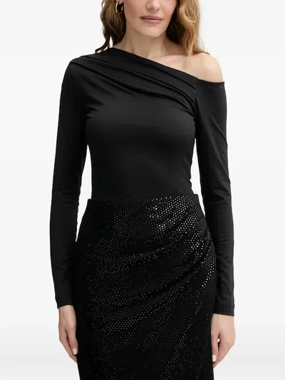 Guess Usa Shoulder Long-sleeved Top In Multi