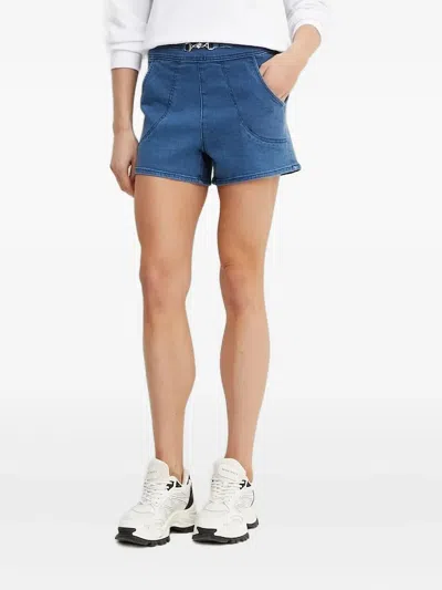 Guess Usa Side-pockets Denim Shorts In Blue
