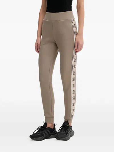 Guess Usa Side-detail Track Pants In Brown
