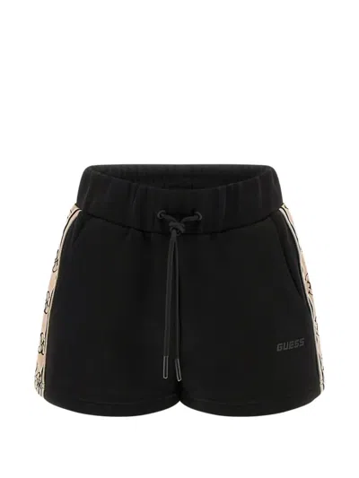 Guess Usa Side-logo Mini Shorts In Black