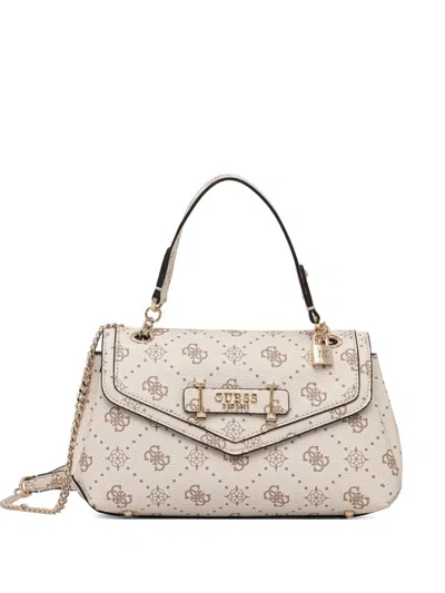 Guess Usa Silia Monogram Chain-strap Shoulder Bag In Neutral