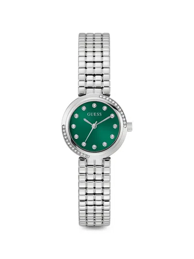 Guess Usa Silver-tone Analog Watch In Metallic