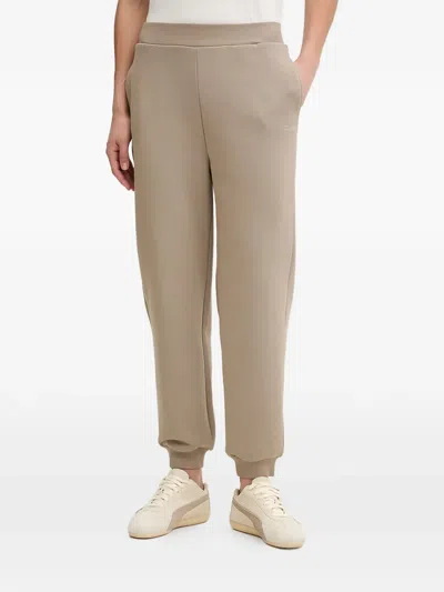 Guess Usa Silver-tone Logo Trousers In Neutral