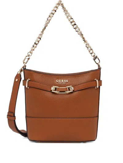 Guess Usa Silvye Bucket Bag In Brown