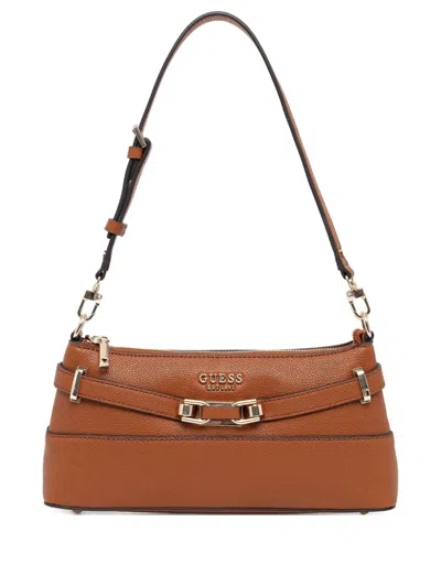 Guess Usa Silvye Shoulder Bag In Brown