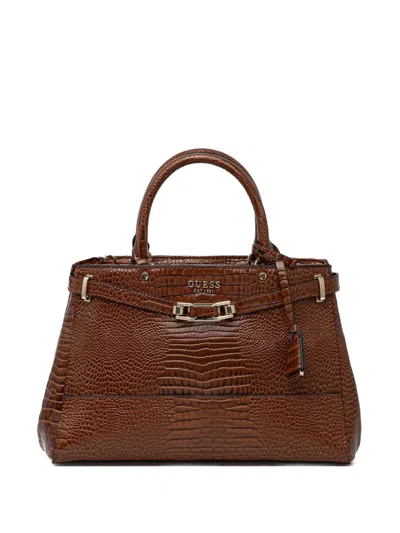 Guess Usa Silvye Tote Bag In Brown