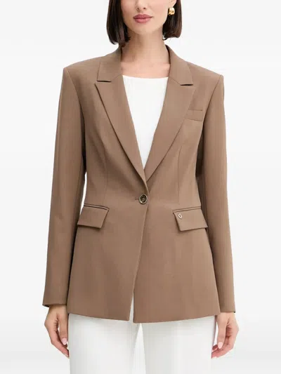 Guess Usa Single-breasted Blazer In Brown