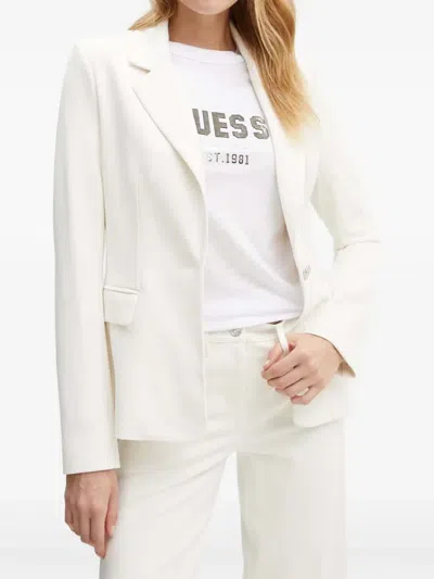 Guess Usa Single-breasted Buttoned Blazer In White