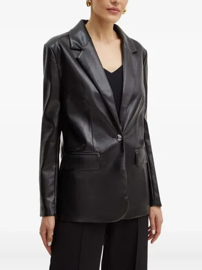 Guess Usa Single-breasted Notch-lapel Blazer In Black