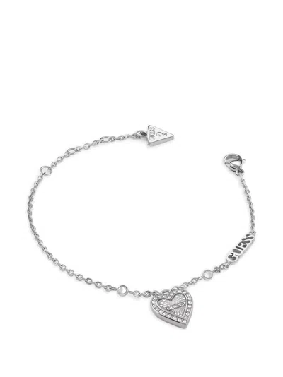 Guess Usa Single Heart Bracelet In Metallic