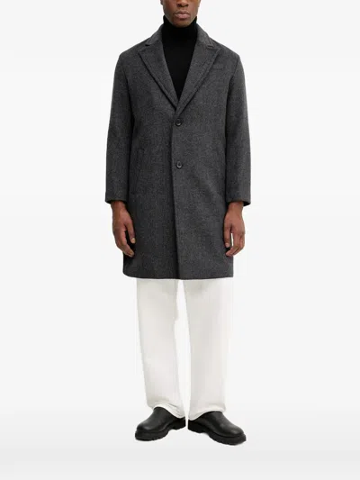 Guess Usa Sinlgle-breasted Coat In Gray