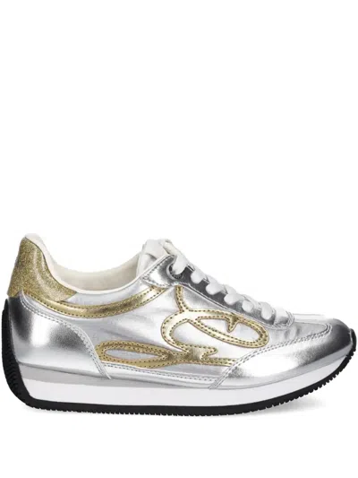 Guess Usa Skroll Metallic-effect Lace-up Sneakers