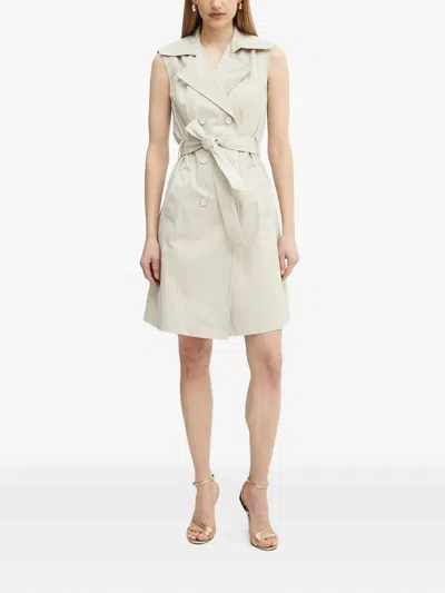 Guess Usa Sleeveless Belted Trench Dress In Neutral