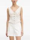 Guess Usa Sleeveless Button-front Top In White