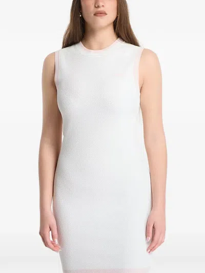 Guess Usa Sleeveless Knitted Mini Dress In White
