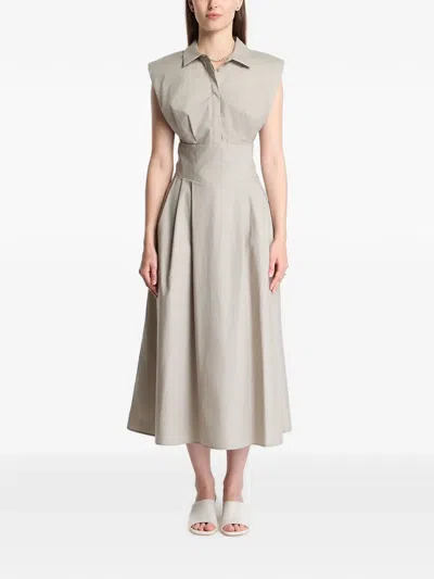Guess Usa Sleeveless Pleated Midi Dress In Neutral