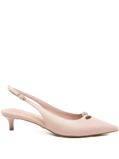 Guess Usa Slingback Kitten-heel Pumps In Neutral