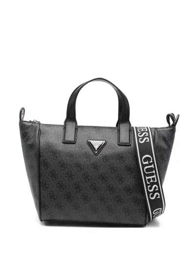 Guess Usa Small Patterned Tote Bag In Black
