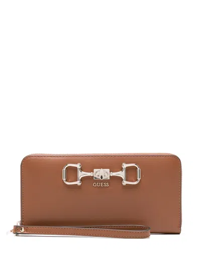 Guess Usa Snaffle-detail Wallet In Brown