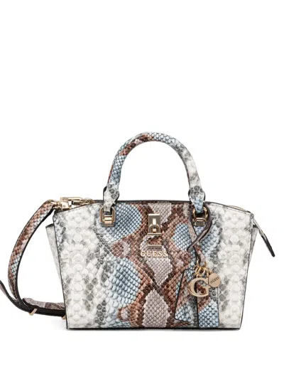 Guess Usa Snake-effect Charm Tote Bag In Multi
