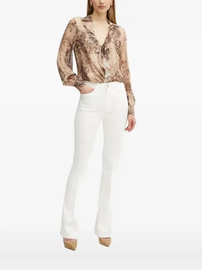 Guess Usa Snake-print Blouse In Brown