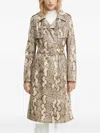 Guess Usa Snakeskin-print Belted Trench Coat In Neutral