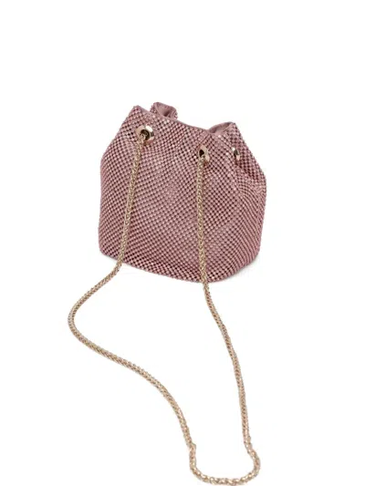 Guess Usa Sofia Rhinestone-embellished Mini Bucket Bag In Pink