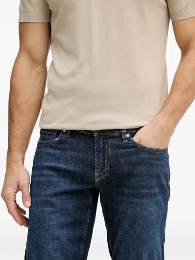 Guess Usa Sonny Logo-patch Denim Shorts In Blue