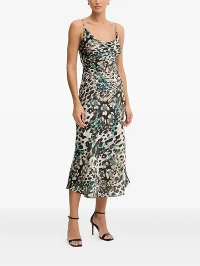 Guess Usa Spaghetti-strap Animal-print Dress In Multi