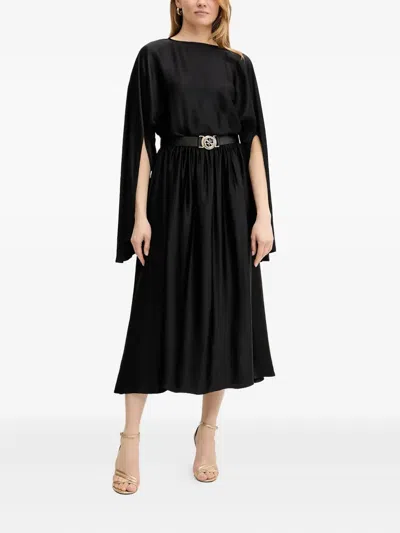 Guess Usa Split-sleeve Midi Dress In Black