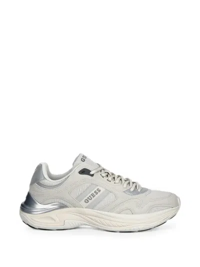 Guess Usa Squan Panelled Logo-print Sneakers In Gray