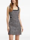 Guess Usa Square-neck Button Mini Dress In Black
