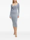 Guess Usa Square-neck Midi Dress In Blue
