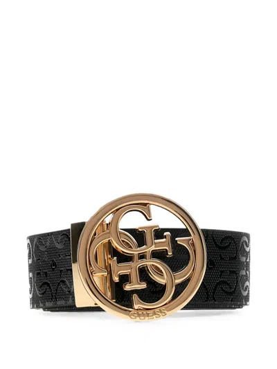 Guess Usa Stacey 4g Logo Belt In Black