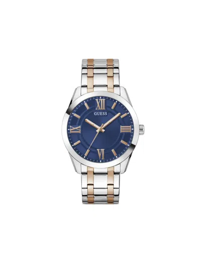 Guess Usa Stainless Steel 44mm In Blue