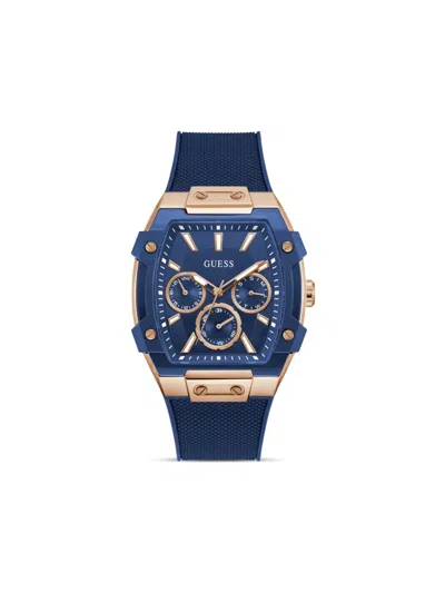 Guess Usa Stainless Steel 44mm In Blue