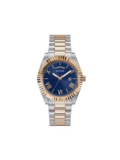 Guess Usa Stainless Steel Battery 36mm In Blau