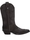 Guess Usa Star Embroidered Boots In Gray