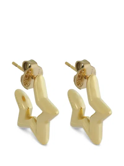 Guess Usa Star-shape Hoop Earrings In Gold