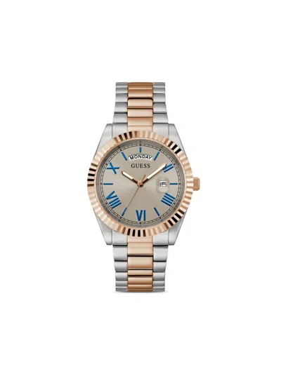 Guess Usa Steel Date 42mm In Neutrals